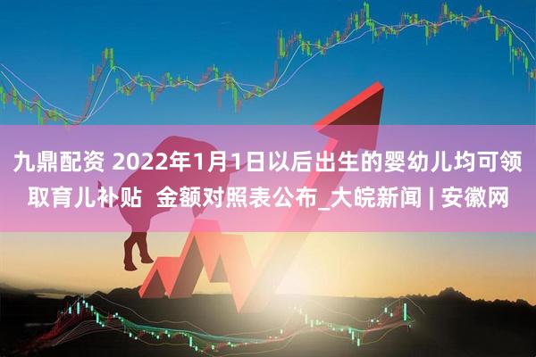 九鼎配资 2022年1月1日以后出生的婴幼儿均可领取育儿补贴  金额对照表公布_大皖新闻 | 安徽网