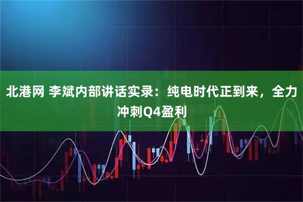 北港网 李斌内部讲话实录：纯电时代正到来，全力冲刺Q4盈利